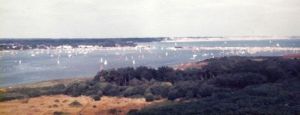 Mudeford and Highcliffe from Hengistbury Head in 1983 or '84